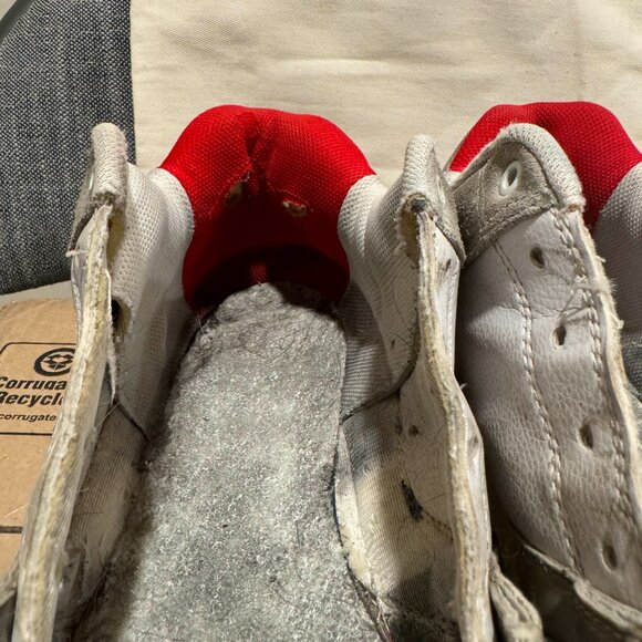 Old Trashed DC Shoes Red/Battleship Grey - Picture 8 of 11